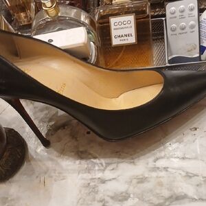 Christian Louboutin Black and Tan Heels